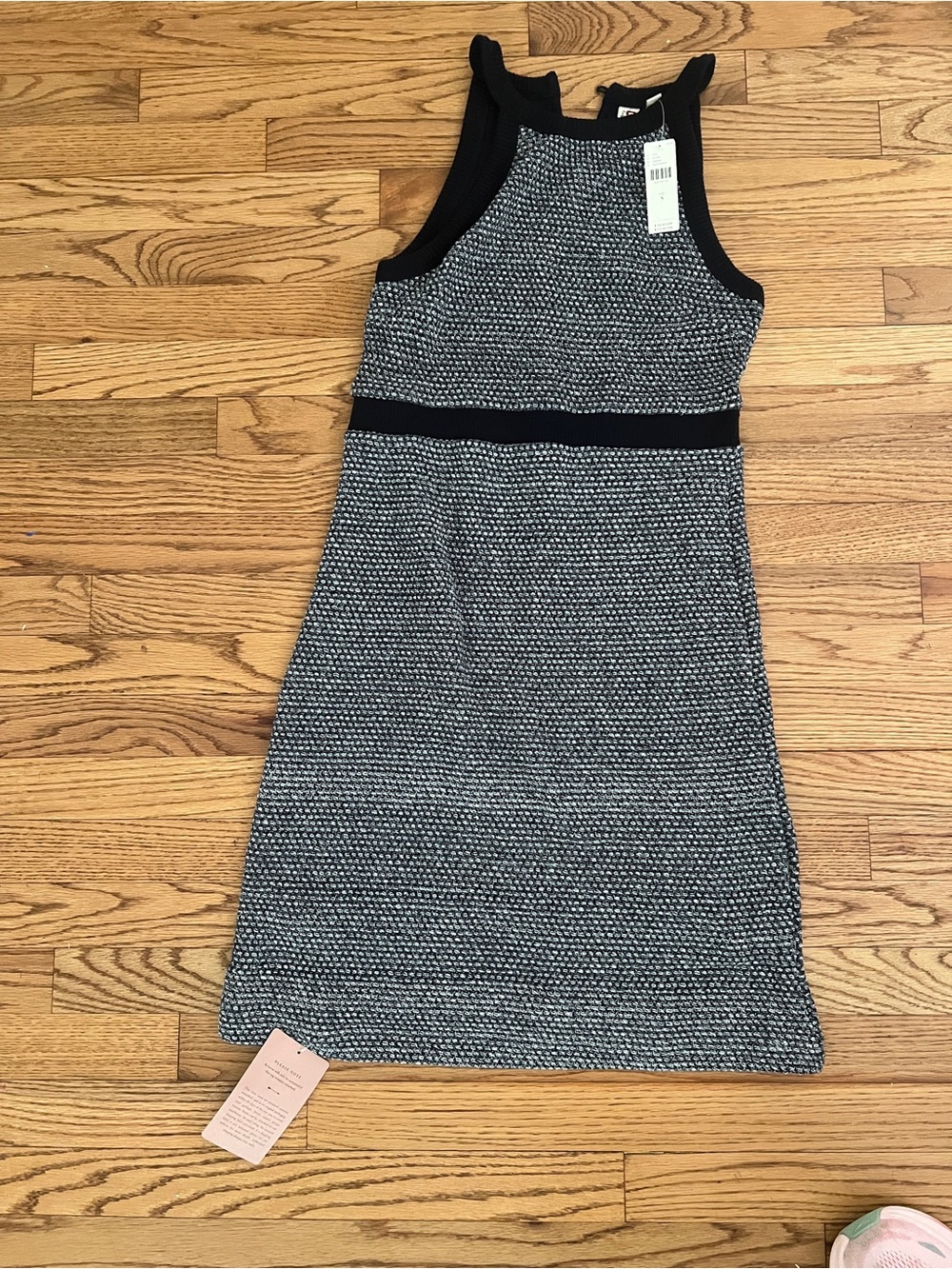 Anthropologie Black and White Knit Mini Dress